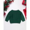 imageIDOPIP Toddler Baby Girls Christmas Outfit Boho Embroidery Sweater Top Crewneck Knit Pullover Sweatshirt Fall Winter ClothesGreen