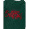 imageIDOPIP Toddler Baby Girls Christmas Outfit Boho Embroidery Sweater Top Crewneck Knit Pullover Sweatshirt Fall Winter ClothesGreen