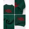 imageIDOPIP Toddler Baby Girls Christmas Outfit Boho Embroidery Sweater Top Crewneck Knit Pullover Sweatshirt Fall Winter ClothesGreen
