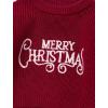 imageIDOPIP Toddler Baby Girls Christmas Outfit Boho Embroidery Sweater Top Crewneck Knit Pullover Sweatshirt Fall Winter ClothesWine Red