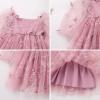 imageIDOPIP Toddler Baby Girls Dresses Long Puff Sleeve Pageant Mesh Tutu Dress Infant Wedding Baptism Photo Shoot Tulle DressDusty Pink Butterfly