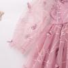 imageIDOPIP Toddler Baby Girls Dresses Long Puff Sleeve Pageant Mesh Tutu Dress Infant Wedding Baptism Photo Shoot Tulle DressDusty Pink Butterfly