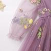 imageIDOPIP Toddler Baby Girls Dresses Long Puff Sleeve Pageant Mesh Tutu Dress Infant Wedding Baptism Photo Shoot Tulle DressDusty Purple