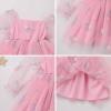 imageIDOPIP Toddler Baby Girls Dresses Long Puff Sleeve Pageant Mesh Tutu Dress Infant Wedding Baptism Photo Shoot Tulle DressPink Flower