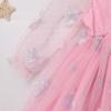 imageIDOPIP Toddler Baby Girls Dresses Long Puff Sleeve Pageant Mesh Tutu Dress Infant Wedding Baptism Photo Shoot Tulle DressPink Flower