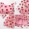 imageIDOPIP Toddler Baby Girls Dresses Long Puff Sleeve Pageant Mesh Tutu Dress Infant Wedding Baptism Photo Shoot Tulle DressPink Strawberry