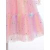 imageIDOPIP Toddler Baby Girls Dresses Long Puff Sleeve Pageant Mesh Tutu Dress Infant Wedding Baptism Photo Shoot Tulle DressRainbow Pink  Stars