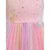 imageIDOPIP Toddler Baby Girls Dresses Long Puff Sleeve Pageant Mesh Tutu Dress Infant Wedding Baptism Photo Shoot Tulle DressRainbow Pink  Stars