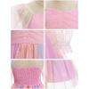 imageIDOPIP Toddler Baby Girls Dresses Long Puff Sleeve Pageant Mesh Tutu Dress Infant Wedding Baptism Photo Shoot Tulle DressRainbow Pink
