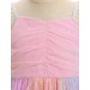 imageIDOPIP Toddler Baby Girls Dresses Long Puff Sleeve Pageant Mesh Tutu Dress Infant Wedding Baptism Photo Shoot Tulle DressRainbow Pink