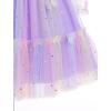 imageIDOPIP Toddler Baby Girls Dresses Long Puff Sleeve Pageant Mesh Tutu Dress Infant Wedding Baptism Photo Shoot Tulle DressRainbow Purple