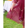 imageIDOPIP Toddler Baby Girls Dresses Long Puff Sleeve Pageant Mesh Tutu Dress Infant Wedding Baptism Photo Shoot Tulle DressWine Red Floral