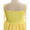 imageIDOPIP Toddler Baby Girls Dresses Long Puff Sleeve Pageant Mesh Tutu Dress Infant Wedding Baptism Photo Shoot Tulle DressYellow Daisy