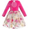 imageIDOPIP Toddler Baby Girls Embroidery Velvet Tutu Dress with Headband Outfit Long Sleeve Fall Princess Birthday Party DressesHot Pink