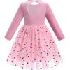 imageIDOPIP Toddler Baby Girls Embroidery Velvet Tutu Dress with Headband Outfit Long Sleeve Fall Princess Birthday Party DressesPink Polka Dots