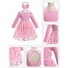 imageIDOPIP Toddler Baby Girls Embroidery Velvet Tutu Dress with Headband Outfit Long Sleeve Fall Princess Birthday Party DressesPink Polka Dots