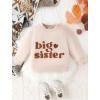 imageIDOPIP Toddler Baby Girls First Birthday Outfit Boho Embroidery One Sweater Top Knit Pullover Sweatshirt Fall Winter ClothesApricot