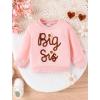 imageIDOPIP Toddler Baby Girls First Birthday Outfit Boho Embroidery One Sweater Top Knit Pullover Sweatshirt Fall Winter ClothesPink  Big Sis