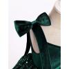 imageIDOPIP Toddler Baby Girls Sequin Velvet Tutu Dress Bowknot Princess Christmas Birthday Party Dresses Fall Winter ClothesGreen
