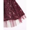 imageIDOPIP Toddler Baby Girls Sequin Velvet Tutu Dress Bowknot Princess Christmas Birthday Party Dresses Fall Winter ClothesWine Red