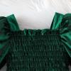 imageIDOPIP Toddler Baby Girls Velvet Tutu Dress Smocked Snowflake Christmas Princess Birthday Party Dress Fall Winter ClothesGreen