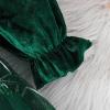 imageIDOPIP Toddler Baby Girls Velvet Tutu Dress Smocked Snowflake Christmas Princess Birthday Party Dress Fall Winter ClothesGreen