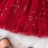 imageIDOPIP Toddler Baby Girls Velvet Tutu Dress Smocked Snowflake Christmas Princess Birthday Party Dress Fall Winter ClothesRed
