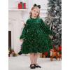 imageIDOPIP Toddler Baby Girls Velvet Tutu Dress Sparkle Sequin Christmas Dresses Ruffle Kid Princess Birthday Party Dress ClothesGreen