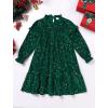 imageIDOPIP Toddler Baby Girls Velvet Tutu Dress Sparkle Sequin Christmas Dresses Ruffle Kid Princess Birthday Party Dress ClothesGreen