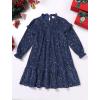 imageIDOPIP Toddler Baby Girls Velvet Tutu Dress Sparkle Sequin Christmas Dresses Ruffle Kid Princess Birthday Party Dress ClothesNavy Blue