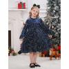 imageIDOPIP Toddler Baby Girls Velvet Tutu Dress Sparkle Sequin Christmas Dresses Ruffle Kid Princess Birthday Party Dress ClothesNavy Blue