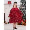 imageIDOPIP Toddler Baby Girls Velvet Tutu Dress Sparkle Sequin Christmas Dresses Ruffle Kid Princess Birthday Party Dress ClothesRed