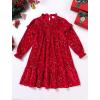 imageIDOPIP Toddler Baby Girls Velvet Tutu Dress Sparkle Sequin Christmas Dresses Ruffle Kid Princess Birthday Party Dress ClothesRed