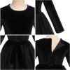 imageIDOPIP Toddler Baby Girls Velvet Tutu Dress Tulle Long Sleeve Christmas Birthday Party Wedding Dresses Fall Winter ClothesBlack