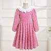 imageIDOPIP Toddler Girls Sparkle Sequins Velvet Dress Princess Birthday Party Christmas Dresses Winter Long Sleeve Glitters DressPink