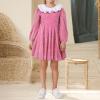 imageIDOPIP Toddler Girls Sparkle Sequins Velvet Dress Princess Birthday Party Christmas Dresses Winter Long Sleeve Glitters DressPink