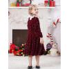 imageIDOPIP Toddler Girls Sparkle Sequins Velvet Dress Princess Birthday Party Christmas Dresses Winter Long Sleeve Glitters DressWine