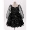 imageIDOPIP Toddler Girls Sparkly Dresses Sequin Bowknot Pageant Birthday Party Dress Glitter Mesh Long Sleeve Fall Dress ClothesBlack