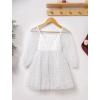 imageIDOPIP Toddler Girls Sparkly Dresses Sequin Bowknot Pageant Birthday Party Dress Glitter Mesh Long Sleeve Fall Dress ClothesWhite