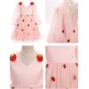 imageIDOPIP Toddler Girls Tutu Dress Mesh Long Sleeve Strawberry Heart Valentine Birthday Party Dresses Pageant Ruffle Tulle GownPink Strawberry