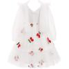 imageIDOPIP Toddler Girls Tutu Dress Mesh Long Sleeve Strawberry Heart Valentine Birthday Party Dresses Pageant Ruffle Tulle GownWhite Cherry