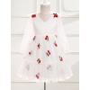 imageIDOPIP Toddler Girls Tutu Dress Mesh Long Sleeve Strawberry Heart Valentine Birthday Party Dresses Pageant Ruffle Tulle GownWhite Cherry