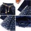 imageIDOPIP Toddler Girls Velvet Romper Dress with Cloak Cape Outfit Princess Star Glitters Tulle Dress Cute Christmas Party GownNavy Blue