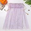 imageIDOPIP Toddler Girls Velvet Romper Dress with Cloak Cape Outfit Princess Star Glitters Tulle Dress Cute Christmas Party GownPurple