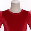 imageIDOPIP Velvet Tutu Dress for Girls Christmas Sparkle Star Winter Birthday Party Long Sleeve Mesh RuffleRed