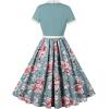 imageIDOPIP Women Elegant Tie Neck Floral Vintage Dress 1950s Retro Cocktail Prom Swing Dress Formal Party Pinup Rockabilly DressGreen