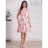 imageIDOPIP Women Elegant Tie Neck Floral Vintage Dress 1950s Retro Cocktail Prom Swing Dress Formal Party Pinup Rockabilly DressPink