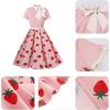 imageIDOPIP Women Elegant Tie Neck Floral Vintage Dress 1950s Retro Cocktail Prom Swing Dress Formal Party Pinup Rockabilly DressPinkstrawberry
