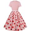 imageIDOPIP Women Elegant Tie Neck Floral Vintage Dress 1950s Retro Cocktail Prom Swing Dress Formal Party Pinup Rockabilly DressPinkstrawberry