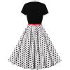 imageIDOPIP Women Elegant Tie Neck Floral Vintage Dress 1950s Retro Cocktail Prom Swing Dress Formal Party Pinup Rockabilly DressWhitepolka Dot